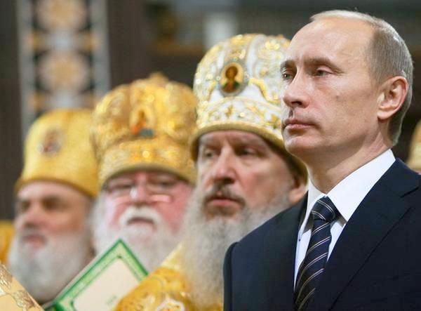 Russian Orthodox Church leaders and Putin
