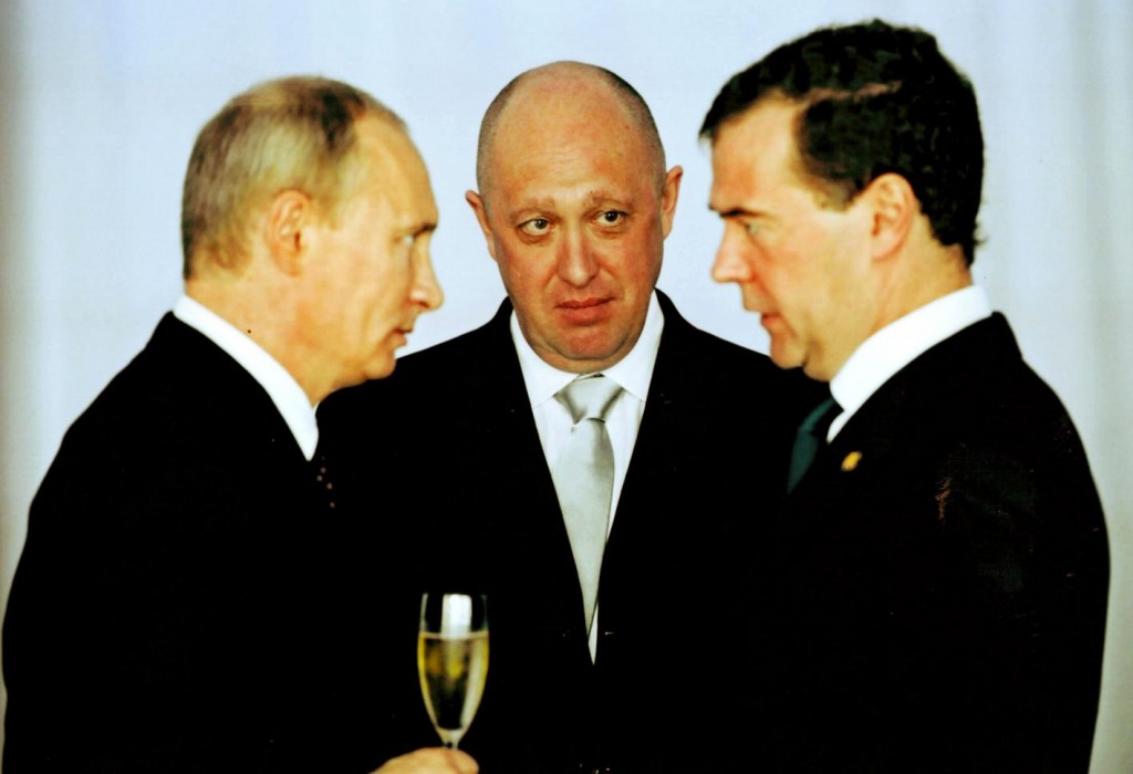 Eugene Prigozhin in company of Putin and Medvediev