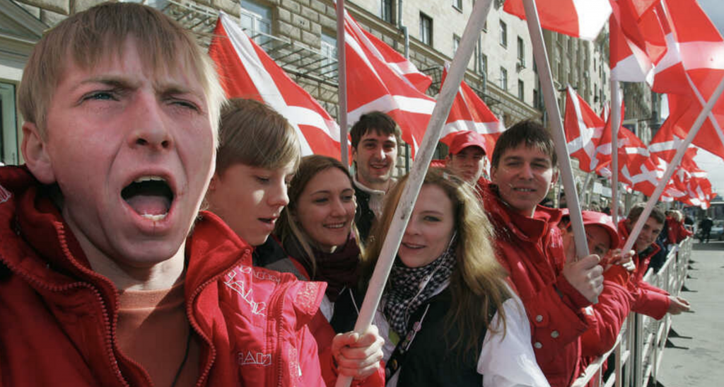 2006 Moscow demonstration of the Nashi youth movement.